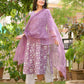 Indian Clothing Malishka Womens Purple Cotton Kurta Pant Set With Dupatta - Purple - Swadesiicart