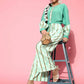 Ahalyaa Women Gorgeous Green Printed Once Upon a Sleeve Jumpsuit - Swadesiicart