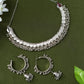 Mominos Fashion Johar Kamal Oxidised Silver-Plated Heart Design Necklace Choker Set For Women | Swadesiicart