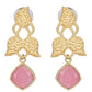 Joban Fashion Women Pink Stone Matte Gold Earrings | Swadesiicart