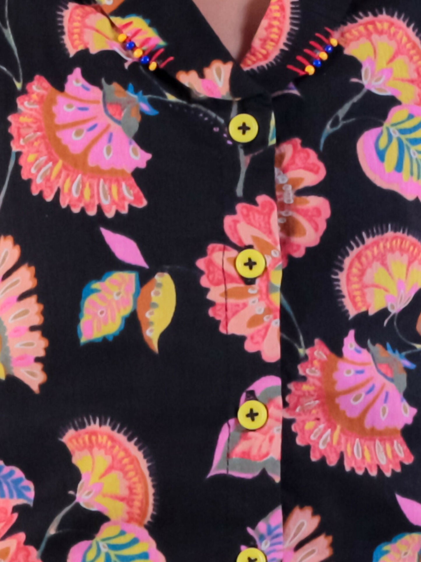 Lil Drama Jaipur Print Stylish Top with Pant Co-ordinate Set for Girls - Black - Swadesiicart