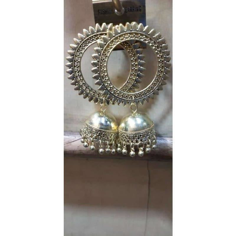 MS Fashion India Tribal Collection Chandbali And Dangler Jhumka Earrings | Swadesiicart