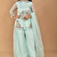 Morchari Women And Hand Embroidery Palazzo Set-Sea Green - Swadesiicart