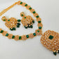 Uncut & Emerald Designer Necklace Set - Mokshi Collections