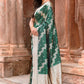 Joban Fashion Emerald Green Banarasi Katan Pure Handloom Banarasi Silk Saree | Swadesiicart