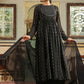 Janasya Black Georgette Foil Print Kurta,Bottom & Dupatta | Swadesiicart