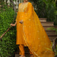Janasya Mustard Silk Blend Embroidered Kurta,Bottom & Dupatta | Swadesiicart