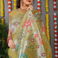 Jyoti Fashion Women's Mehndi Banarasi Silk Zari Woven Saree with Blouse | Swadesiicart