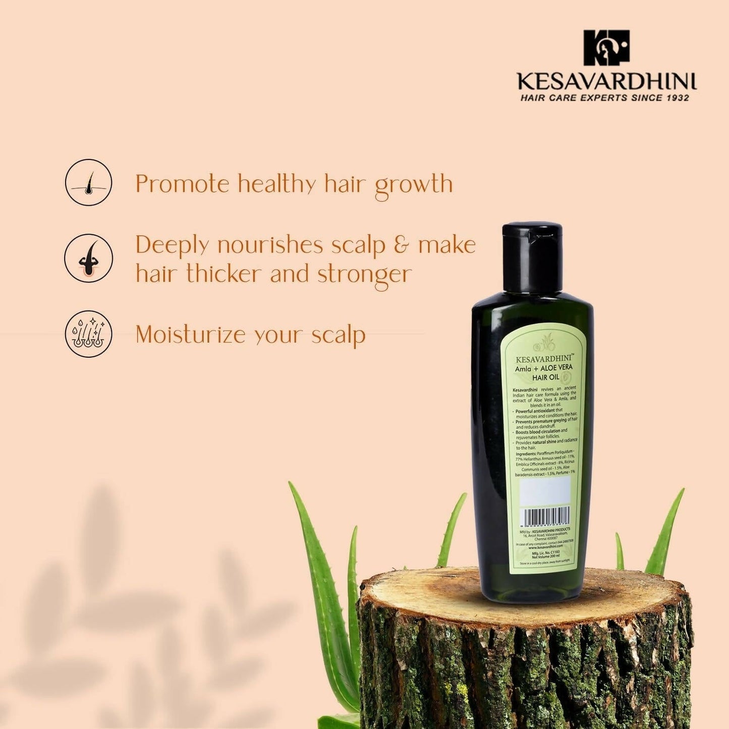 Kesavardhini Aloe Vera Amla Oil - Swadesiicart