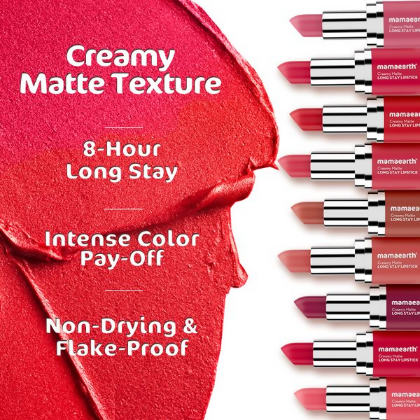 Mamaearth Creamy Matte Long Stay Lipstick - Rosewood Pink