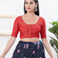 Joban Fashion Pink Tissue Elbow Sleeveless Front Open Blouse - Swadesiicart
