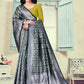 Vedant Vastram Litchi Silk Designer Banarasi Saree - Bottle Green | Swadesiicart
