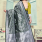 Vedant Vastram Litchi Silk Designer Banarasi Saree - Bottle Green | Swadesiicart