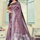 Vedant Vastram Litchi Silk Designer Banarasi Saree - Maroon | Swadesiicart