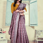 Vedant Vastram Litchi Silk Designer Banarasi Saree - Maroon | Swadesiicart