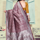 Vedant Vastram Litchi Silk Designer Banarasi Saree - Maroon | Swadesiicart