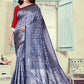 Vedant Vastram Litchi Silk Designer Banarasi Saree - Navy Blue | Swadesiicart