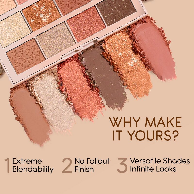 Kay Beauty By Katrina Kaif Multi Texture Eyeshadow Palette - Sunkissed | Swadesiicart