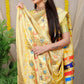 Anaita Cream Woven Design Pure Silk Banarasi Saree With Blouse
