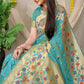 Anaita Sky Woven Design Pure Silk Banarasi Saree With Blouse