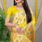 Anaita Yellow Woven Design Pure Silk Banarasi Saree With Blouse