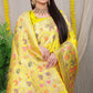 Anaita Yellow Woven Design Pure Silk Banarasi Saree With Blouse