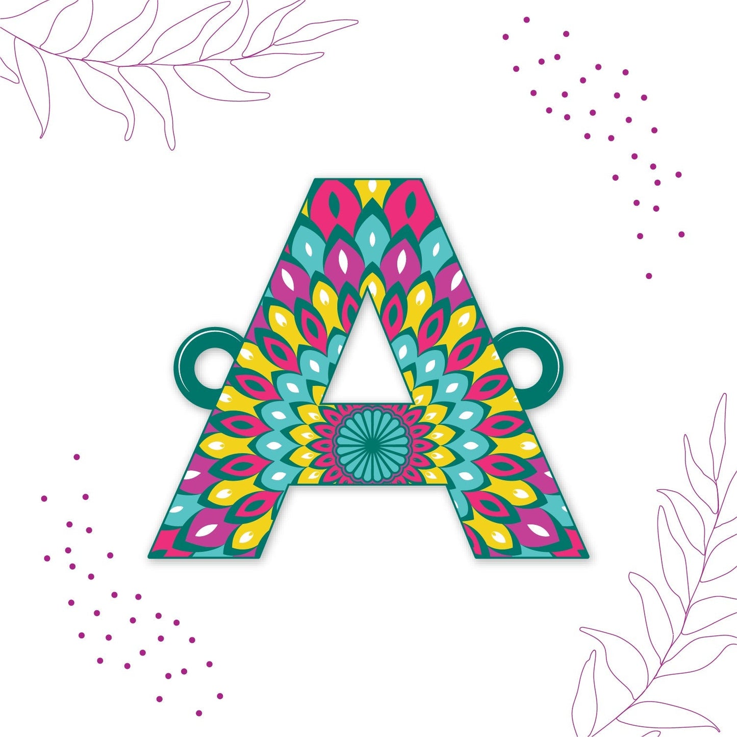 Indianvibez Alphabet A Wooden Rakhi - Kids Rakhi - Swadesiicart