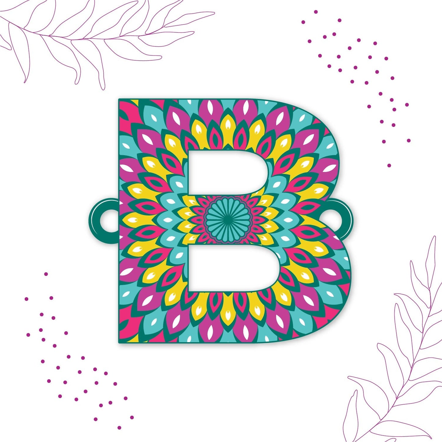 Indianvibez Alphabet B Wooden Rakhi - Kids Rakhi - Swadesiicart
