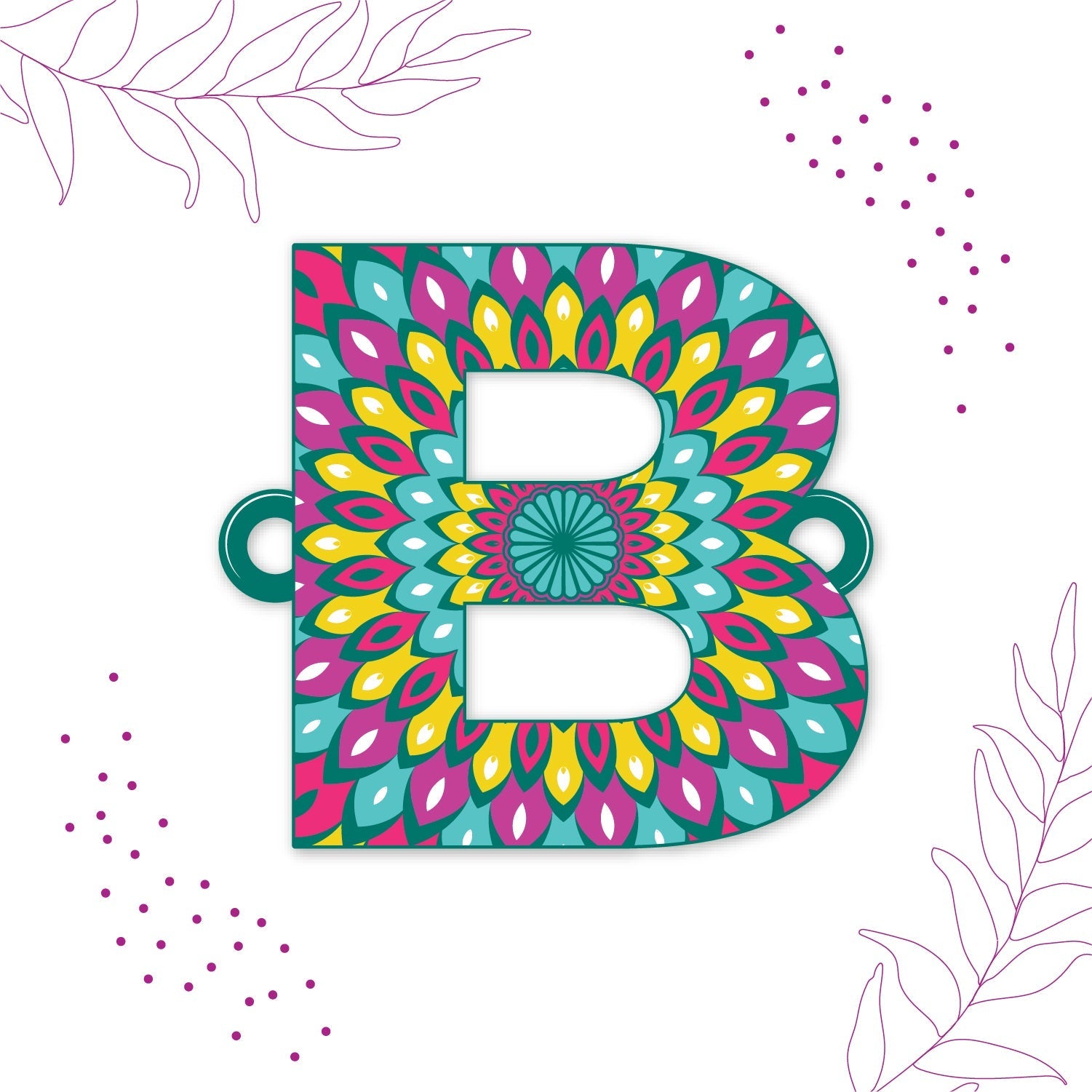 Indianvibez Alphabet B Wooden Rakhi - Kids Rakhi - Swadesiicart