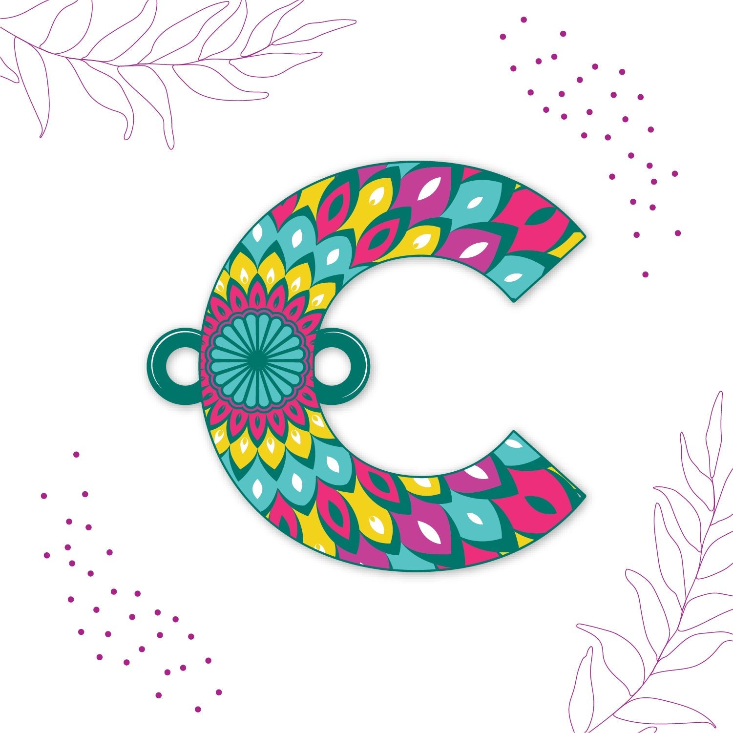 Indianvibez Alphabet C Wooden Rakhi - Kids Rakhi - Swadesiicart