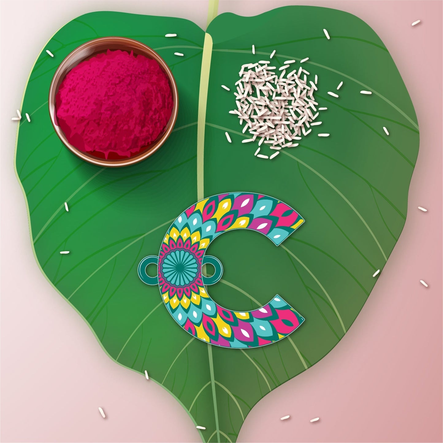 Indianvibez Alphabet C Wooden Rakhi - Kids Rakhi - Swadesiicart