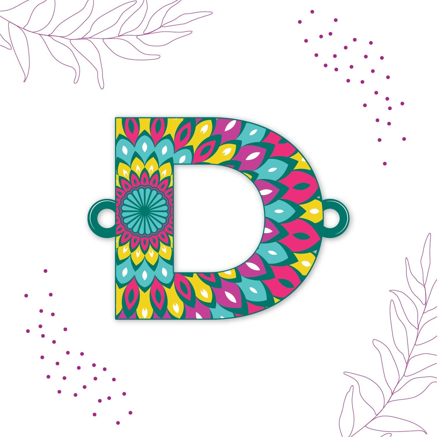 Indianvibez Alphabet D Wooden Rakhi - Kids Rakhi - Swadesiicart