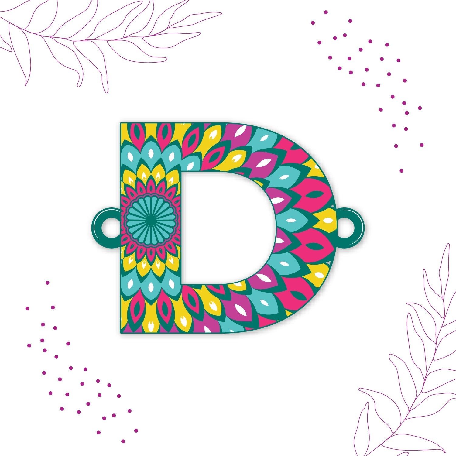 Indianvibez Alphabet D Wooden Rakhi - Kids Rakhi - Swadesiicart