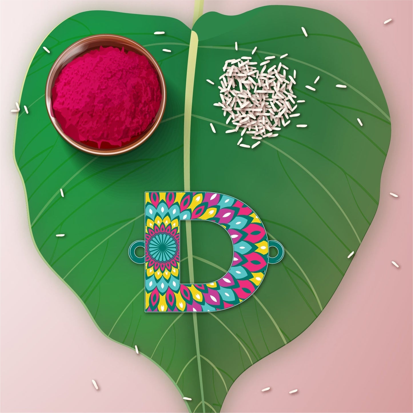 Indianvibez Alphabet D Wooden Rakhi - Kids Rakhi - Swadesiicart