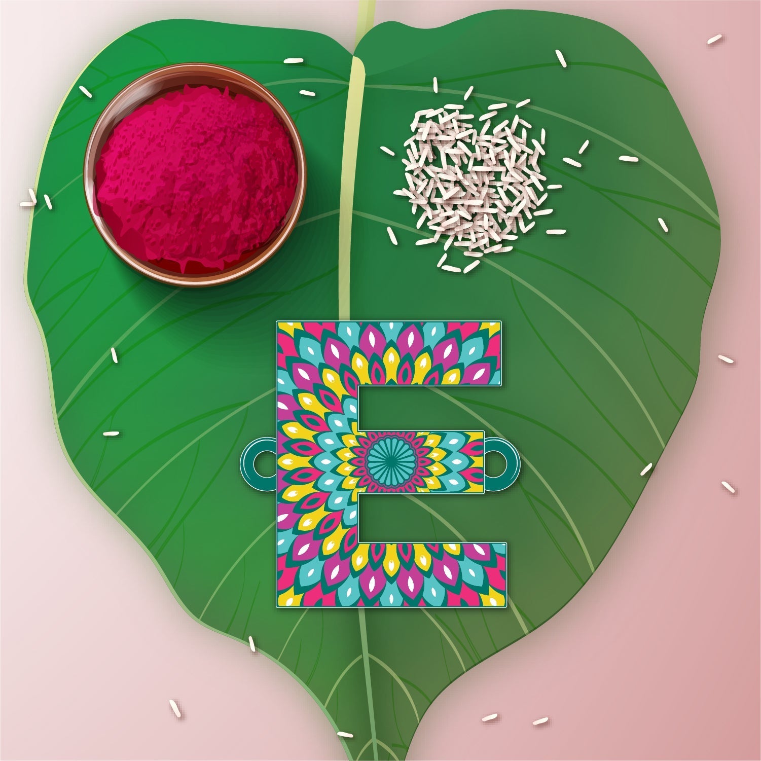 Indianvibez Alphabet E Wooden Rakhi - Kids Rakhi - Swadesiicart