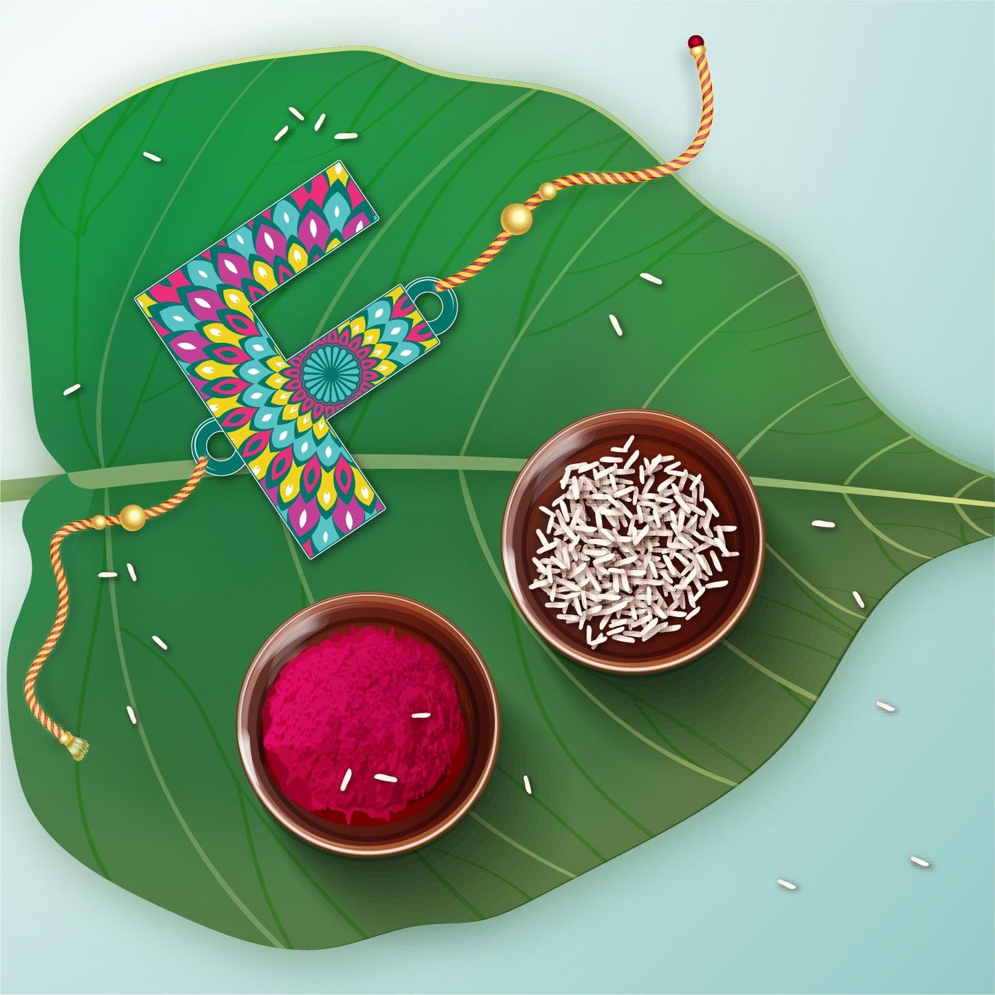 Indianvibez Alphabet F Wooden Rakhi - Kids Rakhi - Swadesiicart