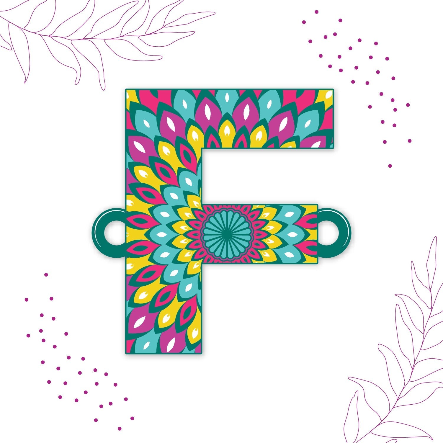 Indianvibez Alphabet F Wooden Rakhi - Kids Rakhi - Swadesiicart