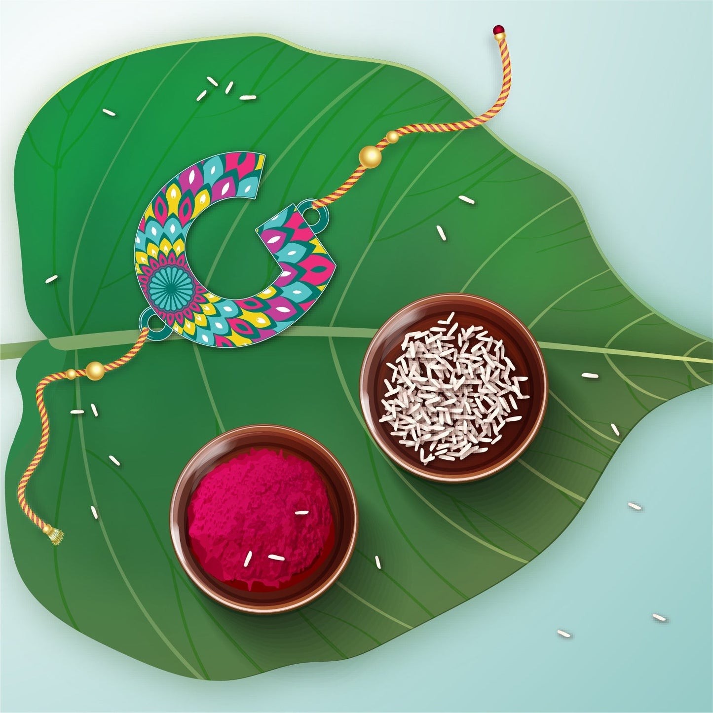 Indianvibez Alphabet G Wooden Rakhi - Kids Rakhi - Swadesiicart