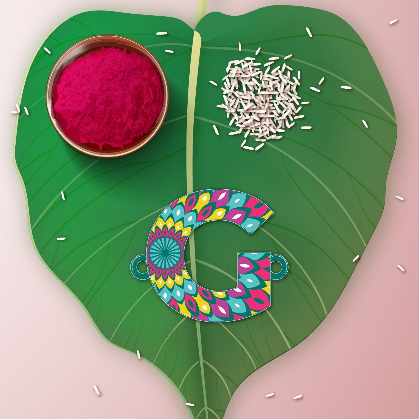 Indianvibez Alphabet G Wooden Rakhi - Kids Rakhi - Swadesiicart