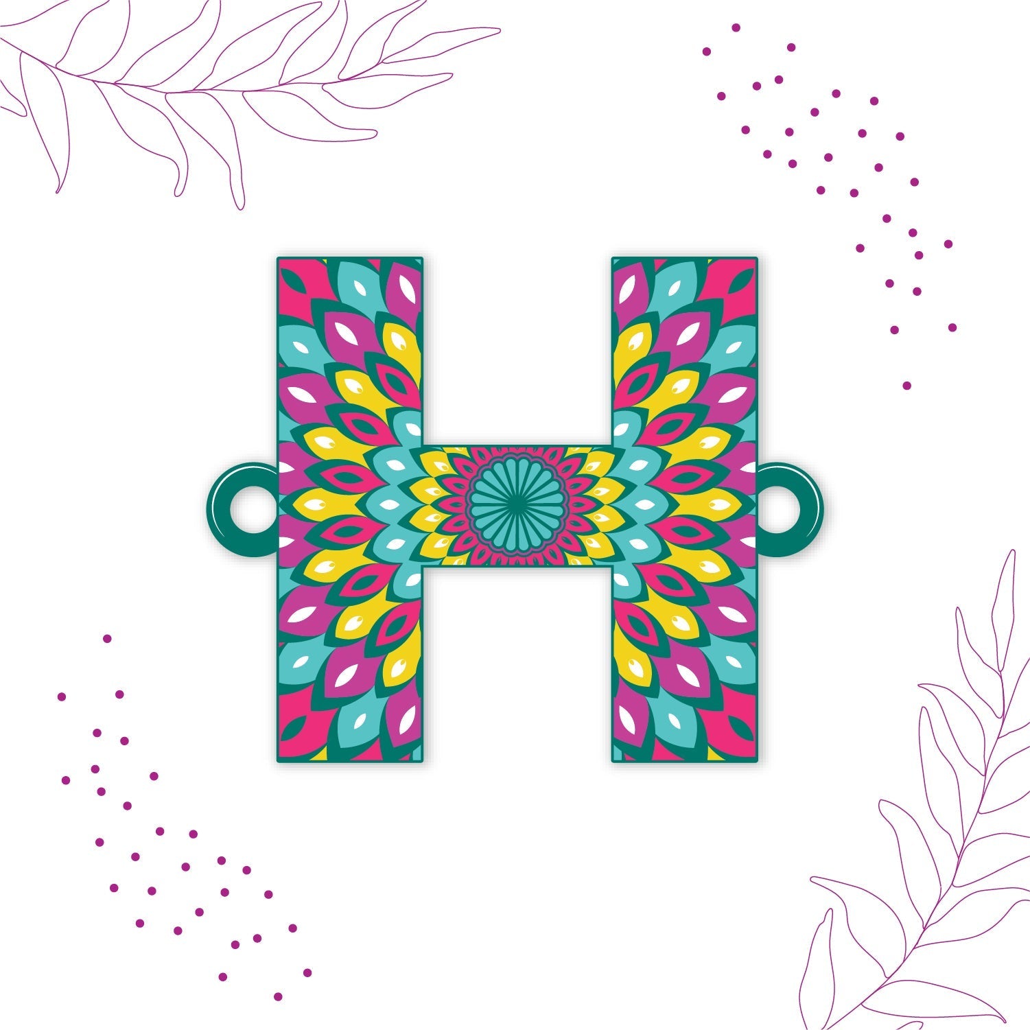 Indianvibez Alphabet H Wooden Rakhi - Kids Rakhi - Swadesiicart