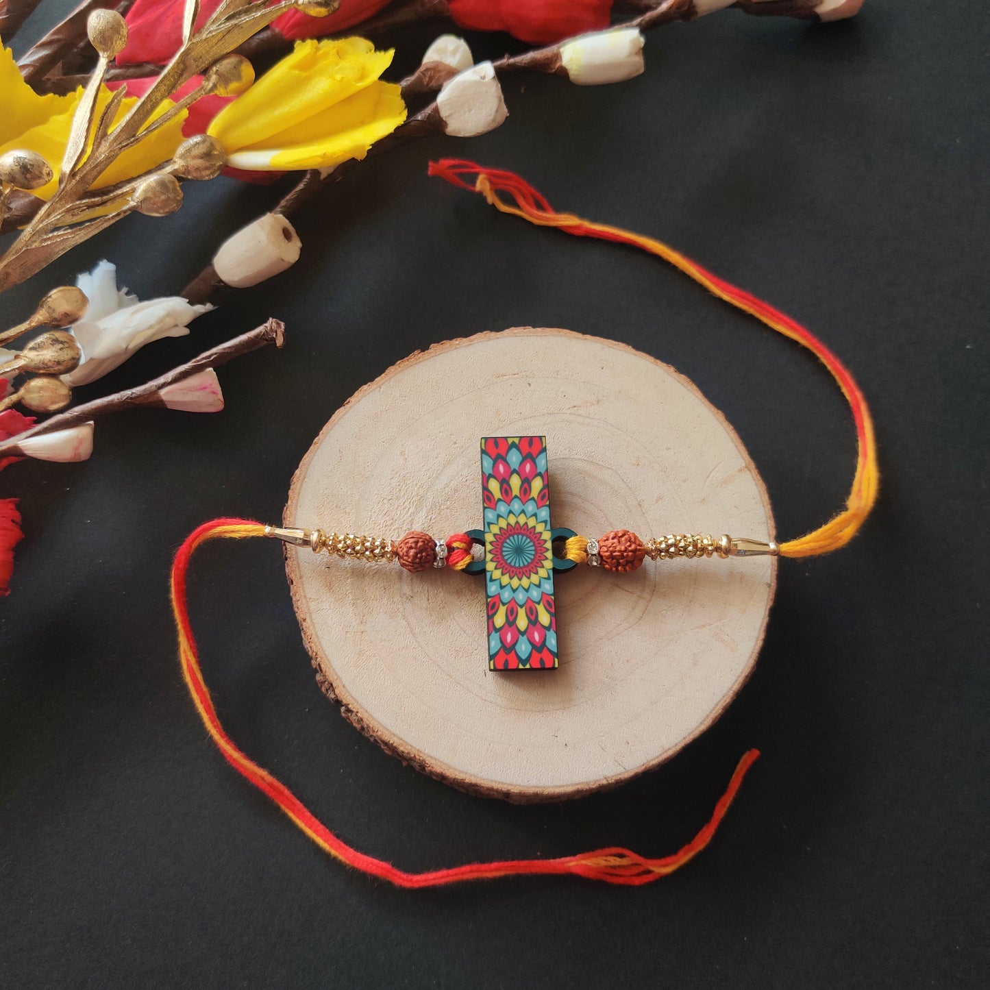 Indianvibez Alphabet J Wooden Rakhi - Kids Rakhi - Swadesiicart