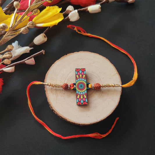 Indianvibez Alphabet J Wooden Rakhi - Kids Rakhi - Swadesiicart
