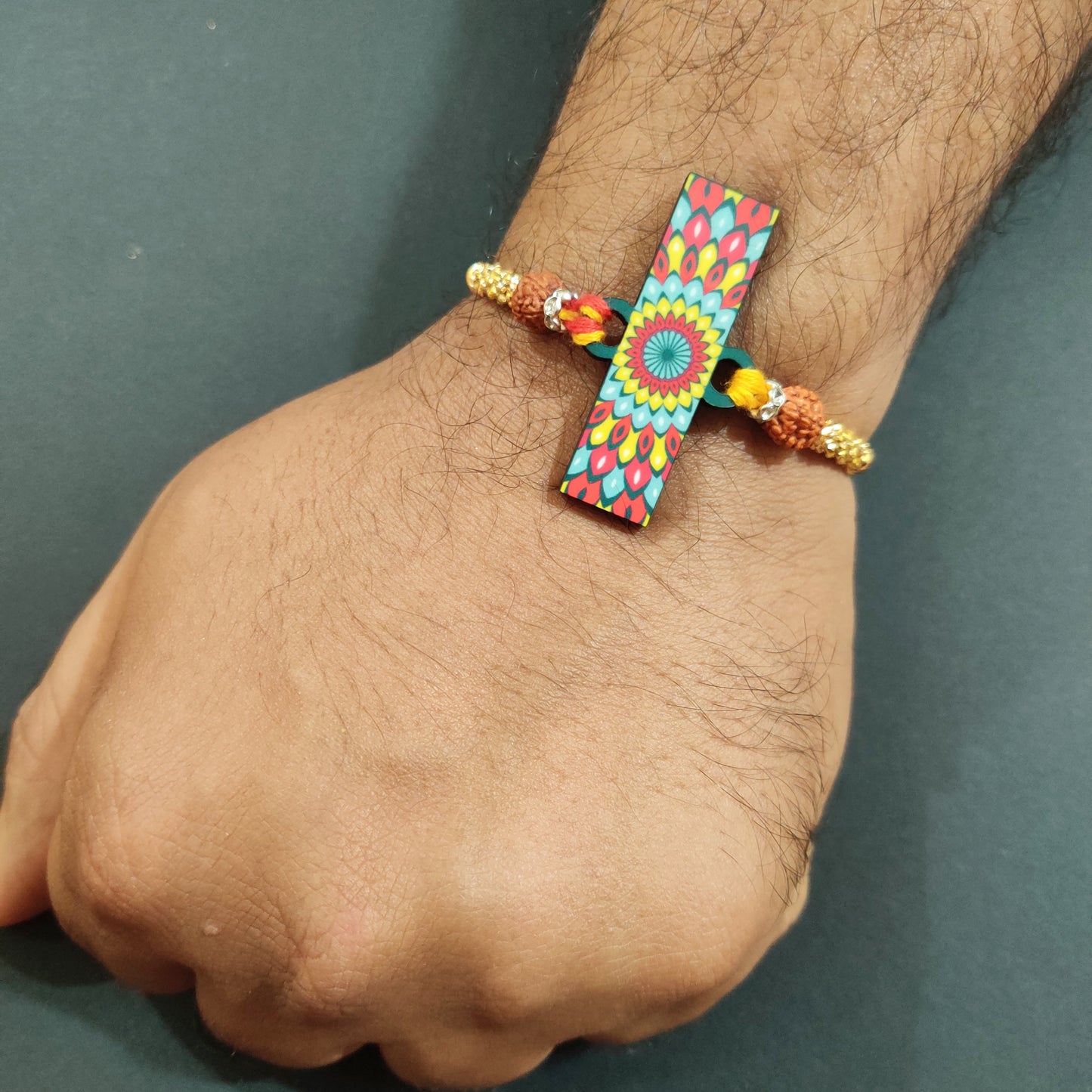 Indianvibez Alphabet J Wooden Rakhi - Kids Rakhi - Swadesiicart