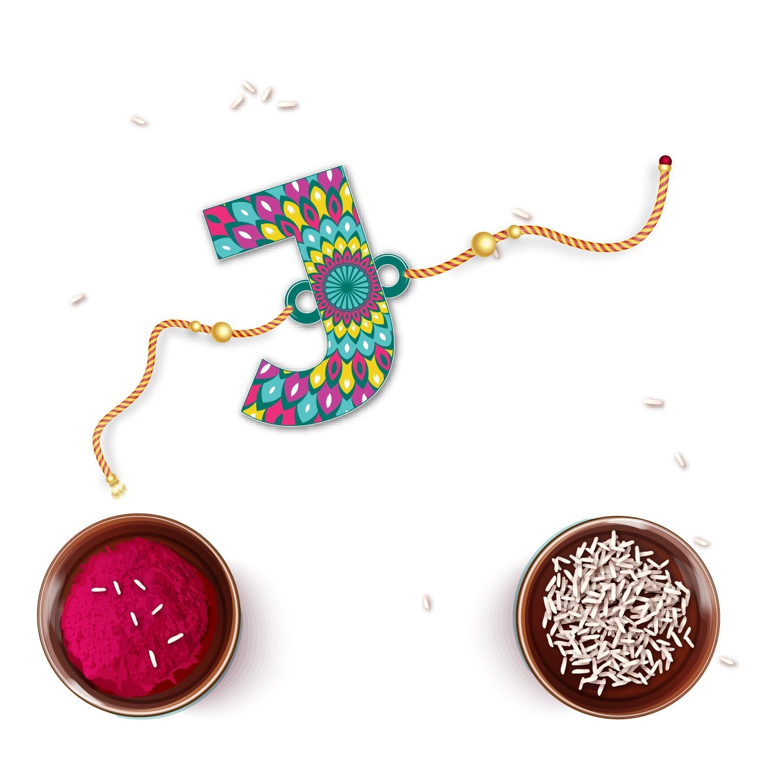 Indianvibez Alphabet J Wooden Rakhi - Kids Rakhi - Swadesiicart