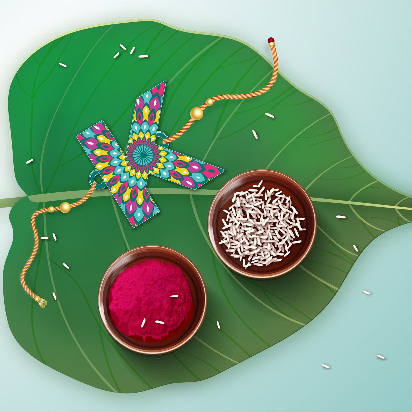 Indianvibez Alphabet K Wooden Rakhi - Kids Rakhi - Swadesiicart