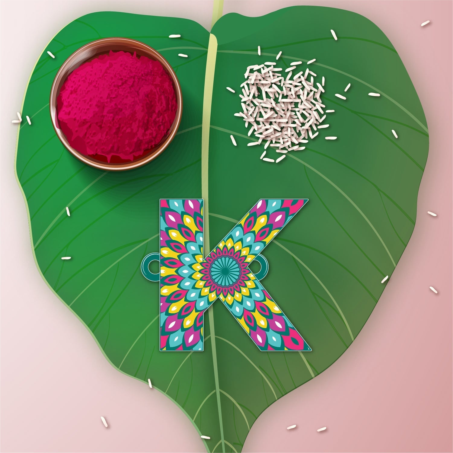 Indianvibez Alphabet K Wooden Rakhi - Kids Rakhi - Swadesiicart