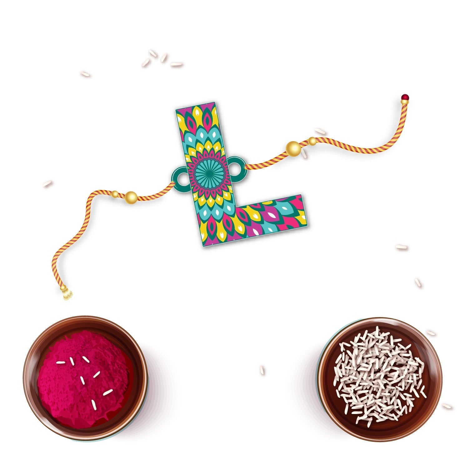 Indianvibez Alphabet L Wooden Rakhi - Kids Rakhi - Swadesiicart