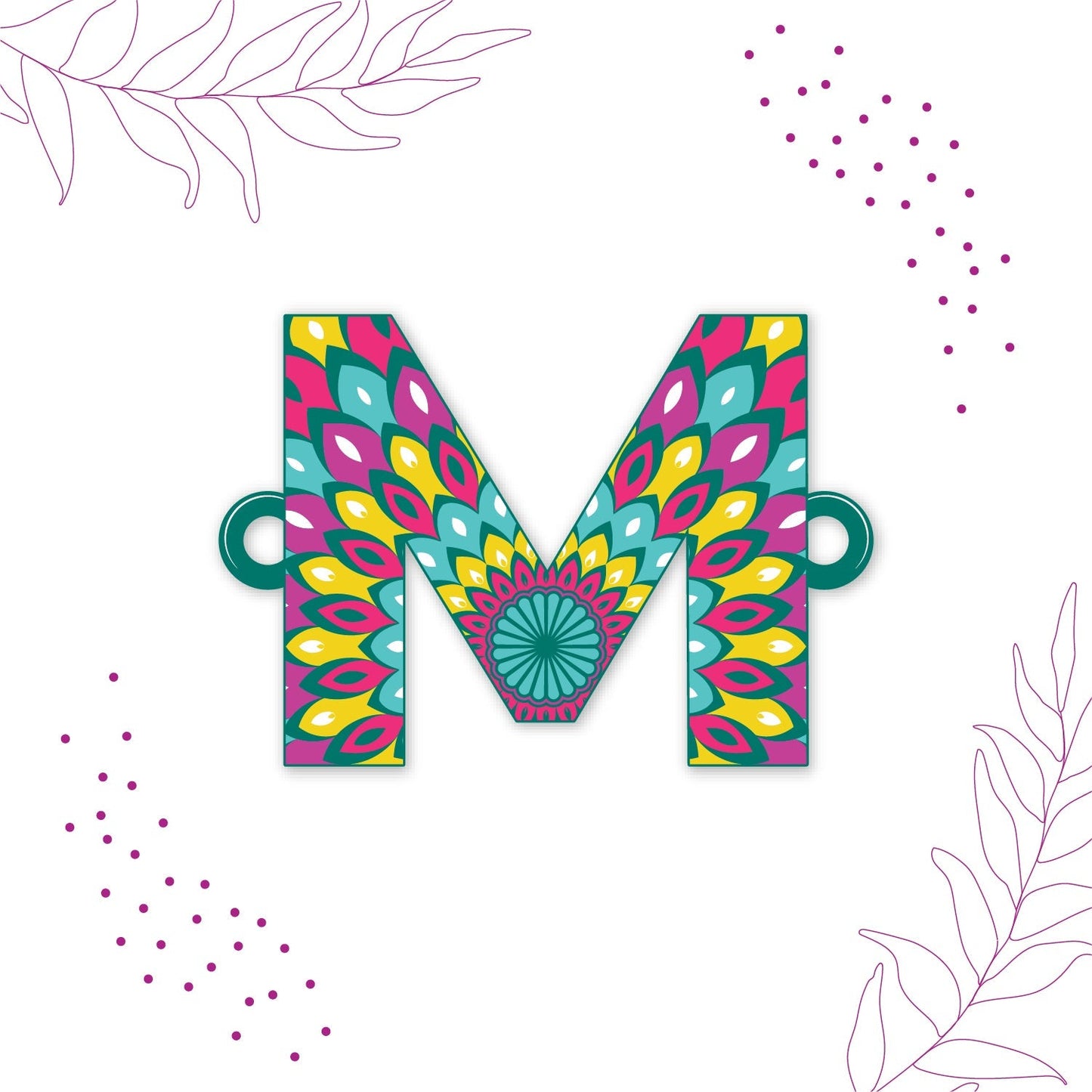 Indianvibez Alphabet M Wooden Rakhi - Kids Rakhi - Swadesiicart