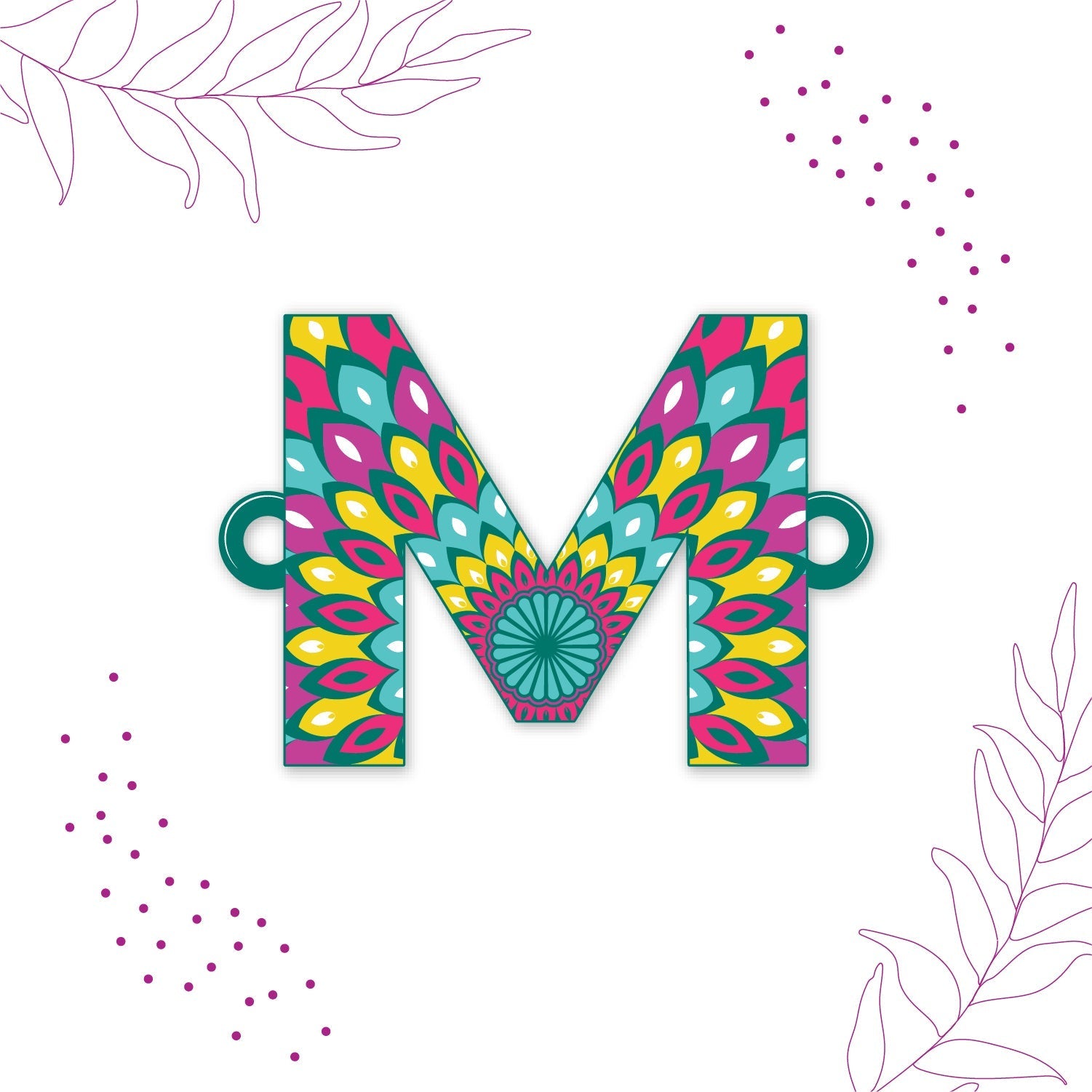 Indianvibez Alphabet M Wooden Rakhi - Kids Rakhi - Swadesiicart