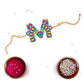 Indianvibez Alphabet M Wooden Rakhi - Kids Rakhi - Swadesiicart